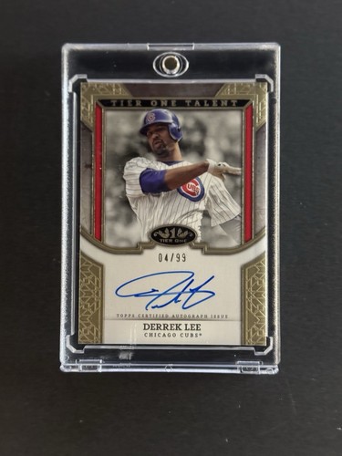2024 Topps Tier One Derrek Lee Autógrafo Holo Lámina de Oro Automático/99 Cubs - Imagen 1 de 3