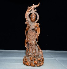 Exquisite Small Leaf Boxwood Flame Guanyin Ornament