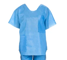 60 - Cardinal Health Scrub Top V Neck Short Sleeve Blue XXXL 23506T