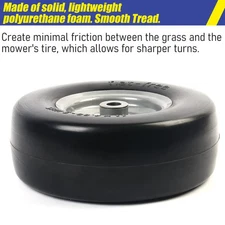 LotFancy 11x4.00-5” Flat Free Lawn Mower Tire and Wheel, 3/4" or 5/8" Bushings,
