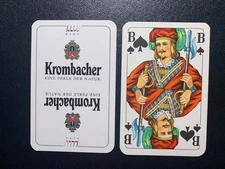Swap Playing Card  BEER   KROMBACHER   GERMAN   JACK  OF SPADES   SKAT