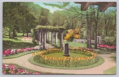 Hartness Gardens Springfield Vermont Handcolored Albertype Postcard