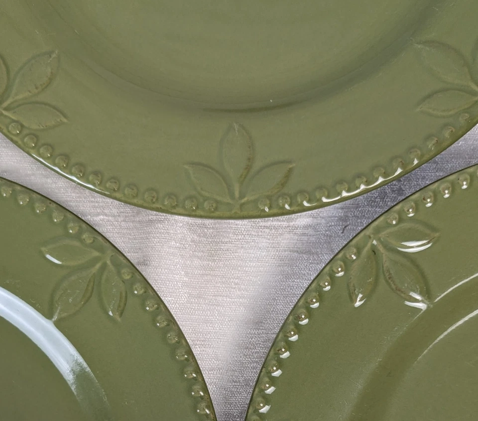 Juego de 3 platos de cena de gres Sorrento verde orégano 11-1/2" 2011 Foto 3 de 4