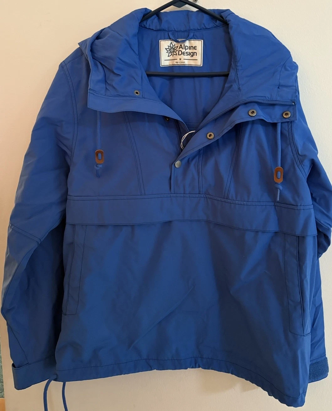 Alpine Design Men's M 1962 Anorak Water Repellant Wind Resistant Blue NWT