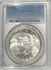 1926‑S Peace Silver Dollar $1 PCGS MS62, Nice Coin for the Grade - Bright White!