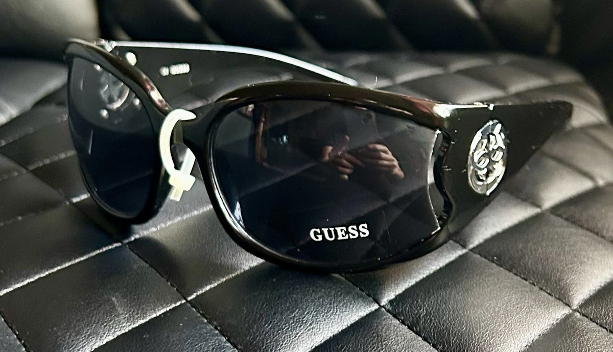 Y2K Guess Black Large Sunglasses Wrap Around Frame Women\'s Logo il_fullxfull.4134123629_g9he.jpg main image 2