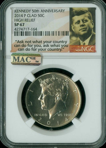 2014 P KENNEDY HALF DOLLAR NGC SP67 H.R. PQ MAC  SPOTLESS *