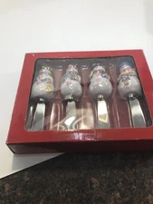 Christmas Butter Knives Cheese Spread - Bella Casa By Ganz  Set Of 4