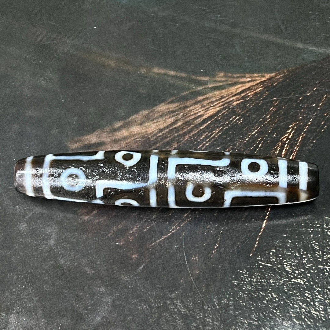 Pure Tibetan Buddhism Agate 12 Eyes Totem Dzi Bead Amulet