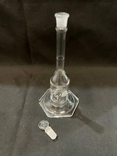 (4) Pyrex Glass 25ml Micro Volumetric Flask w/ Glass Stopper, w/ Hex Base - Picture 3 of 5