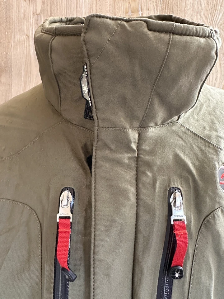 Spyder X-Static Dermizax Ski Jacket Mens US-XL Olive Green - Image 3 of 4