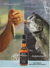 2003 Evan Williams Bourbon Whiskey - Minnow To Huge Lunker Bass - Print Ad Photo