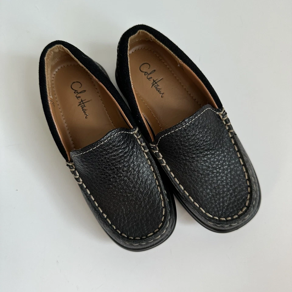 Mocasines Cole Haan talla 10 niños cuero negro NUEVO Foto 2 de 4
