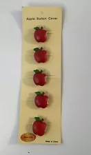 Vintage Set of 6 Apple Button Covers  940