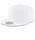 New York Yankees MLB Authentic New Era 59FIFTY Fitted Cap HAT 5950 ALL WHITE NEW