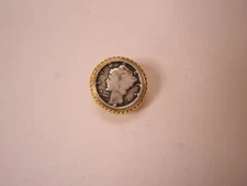 Miniature Mercury Dime 10 Cent US Coin Vintage Tie Tack Lapel Pin mint money z24