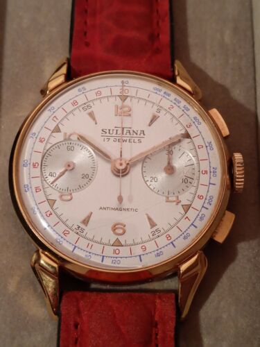 SULTANA Rare Vintage Chronograph Manual Wind/ Fantastic Condition - Picture 1 of 10