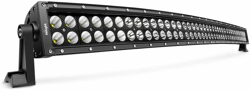 Barra de luz LED curvada todo terreno NILIGHT 54" 50" 42" 32" pulgadas negra para conducir coche 4x4 Foto 2 de 4