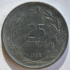 Turkey 25 Kurus 1966