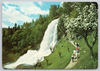 c38189 Waterfall Steindalsfoss  Norway  postcard