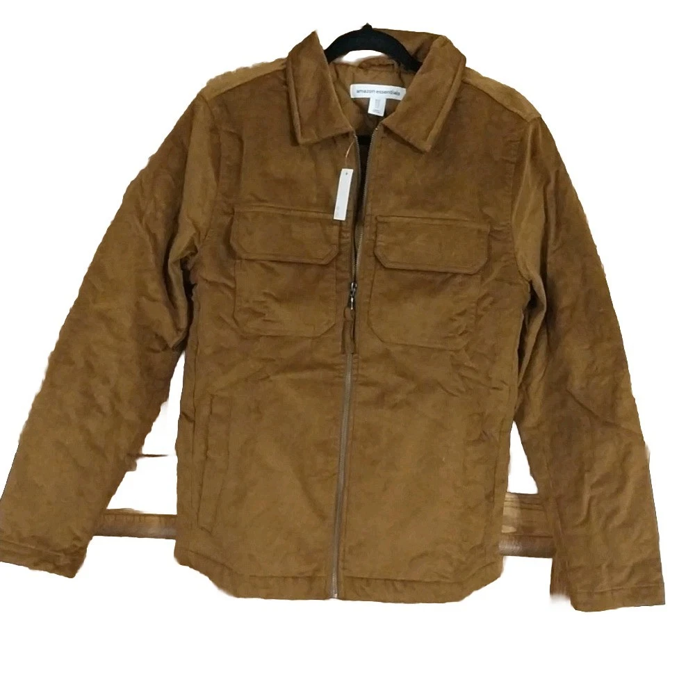 Amazon Essentials NWT Corduroy Insulated Work Jacket Size XS Chestnut Brown
