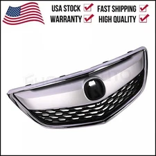 Front Bumper Upper Chrome+Black Grille For 2014 15 2016 Acura MDX 75101TZ5A03