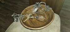 Mud Pie Salad Serving Bowl With Serving Utensils. Bird Nest 2013. New