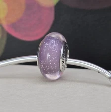 Authentic Pandora Charm Disney Rapunzel Glow in the Dark Murano Glass