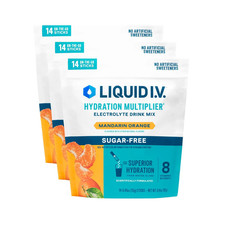 Liquid I.V. Hydration Multiplier Sugar-Free, Mandarin Orange, 3 Pack, 42 Serv