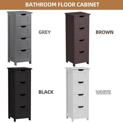 Bathroom Floor Cabinet for Small Space 4 Colors Storage Organizer Freestanding