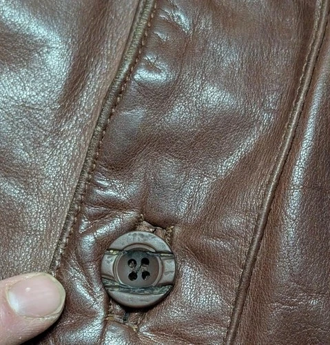 1950s vintage HORSEHIDE brown leather BELTED coat 38 jacket MOTORCYCLE norfolk image 7