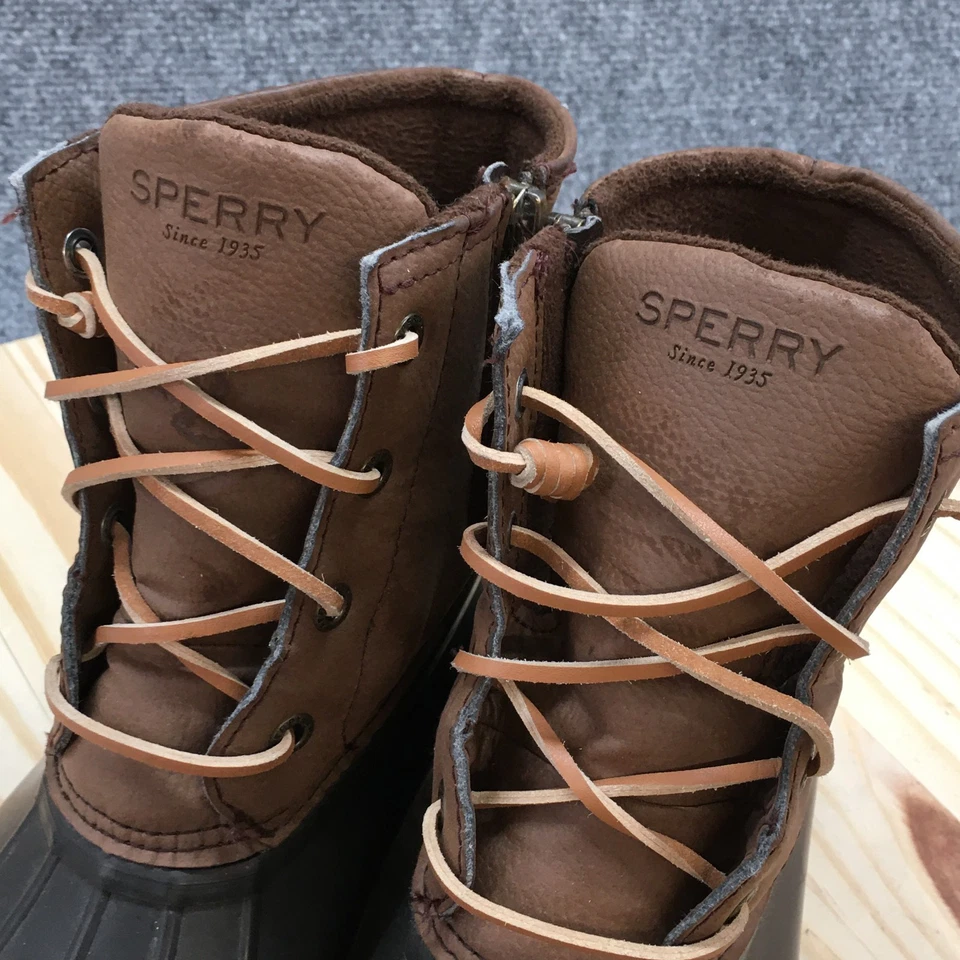 Botas Sperry Top Sider para mujer 8 cuero marrón agua dulce con cordones al tobillo STS83684 Foto 4 de 4