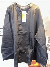 Chef Works Men's Chef Cook Coat - Black - Long Sleeve Size 3x