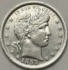 1893-P Barber Quarter, High Grade, Philadelphia Mint