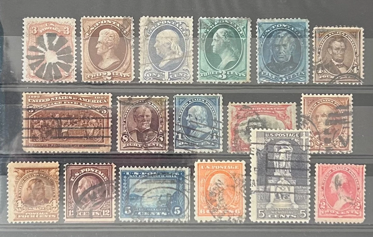 Timbres des États-Unis oblitérés en lot