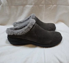 Jambu Wilma Slip On Brown Suede Leather Clogs Mules J1WIL24 Womens Size 6