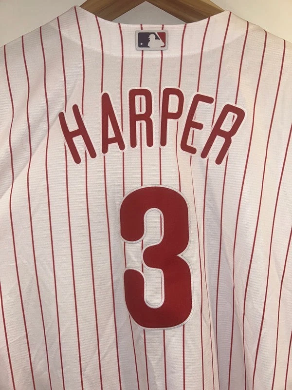 Camiseta deportiva Bryce Harper #3 Philadelphia Phillies a rayas majestuosa 2XL NUEVA SIN ETIQUETAS Foto 3 de 4