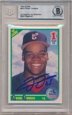 FRANK THOMAS 1990 SCORE #663 RC ROOKIE SIGNED AUTOGRAPH BGS AUTHENTIC AUTO SP
