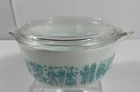Vintage Pyrex Amish Butterprint Casserole Dish Turquoise #472 1.5pt With Lid