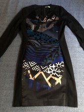 Versace Jeans Couture Dress Black With Colour Print/Logo US 10 (med)