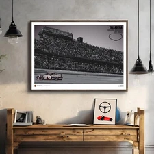 Dale Earnhardt Racing Poster NASCAR Talladega Speedway Race Track Wall Art Print