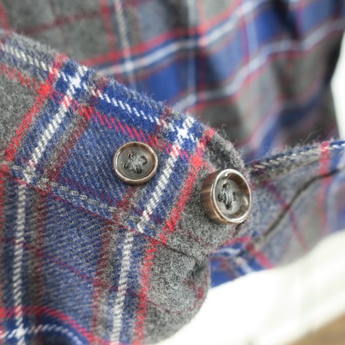 Camicia Taylor Stitch in flanella a quadri con bottoni uomo XL 44 cotone biologico grigio blu - Foto 6 di 11