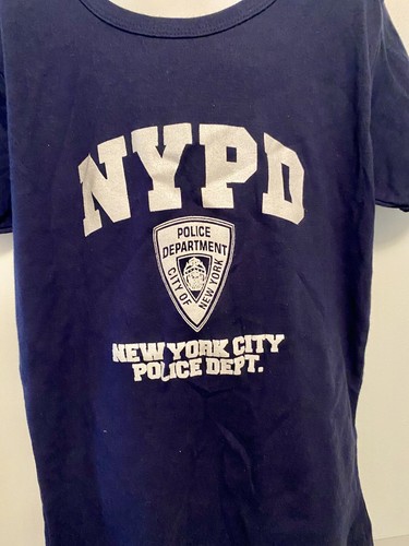 NWT NYPD Girl’s Boys T-Shirt New York City Police Dept City Blue Medium 10/12 - Picture 2 of 4