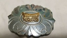 COVERED WAGON Belt Buckle Vintage WESTERN COWBOY CHUCKWAGON
