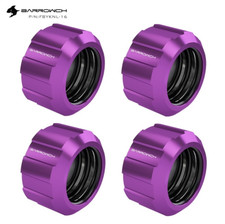 4 Pack BarrowCH Helm G1/4" Compression Fitting for 16mm OD Rigid Tubing Purple