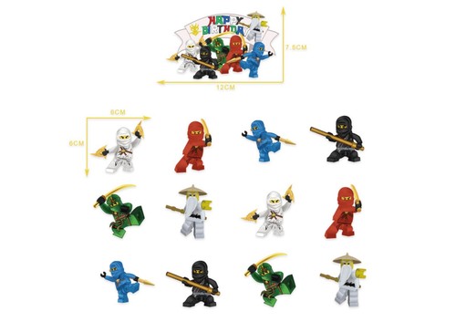 Lego Ninjago Geburtstagsbanner, Lego Ninjago Ballons, Lego Ninjago Kuchen Topper - Bild 5 von 9