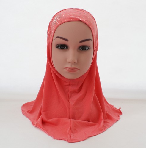 Muslim Kids Girls Hijab Scarf Islamic Children Hot Drilling Scarf Headscarf 2-6Y - Picture 6 of 132
