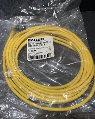 BALLUFF / MURR C04BEH00VY050M Cordset MIC 3P FP 5M 90D PNP #22 PVC NEW