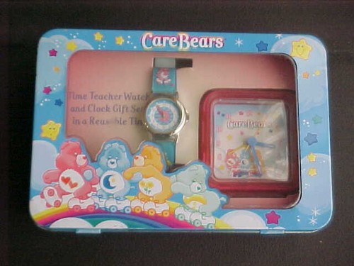 vintage care bears watch and clock gift set new in original tin box - Picture 9 of 16