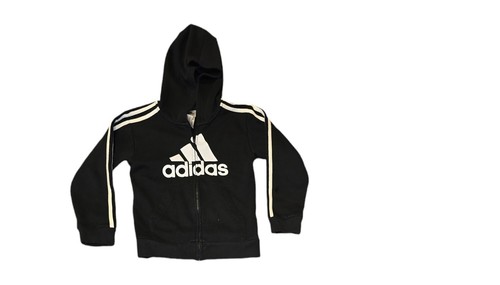 Boys Adidas Hooded Jacket And Pant Set Black/White Size 6 - Picture 4 of 9